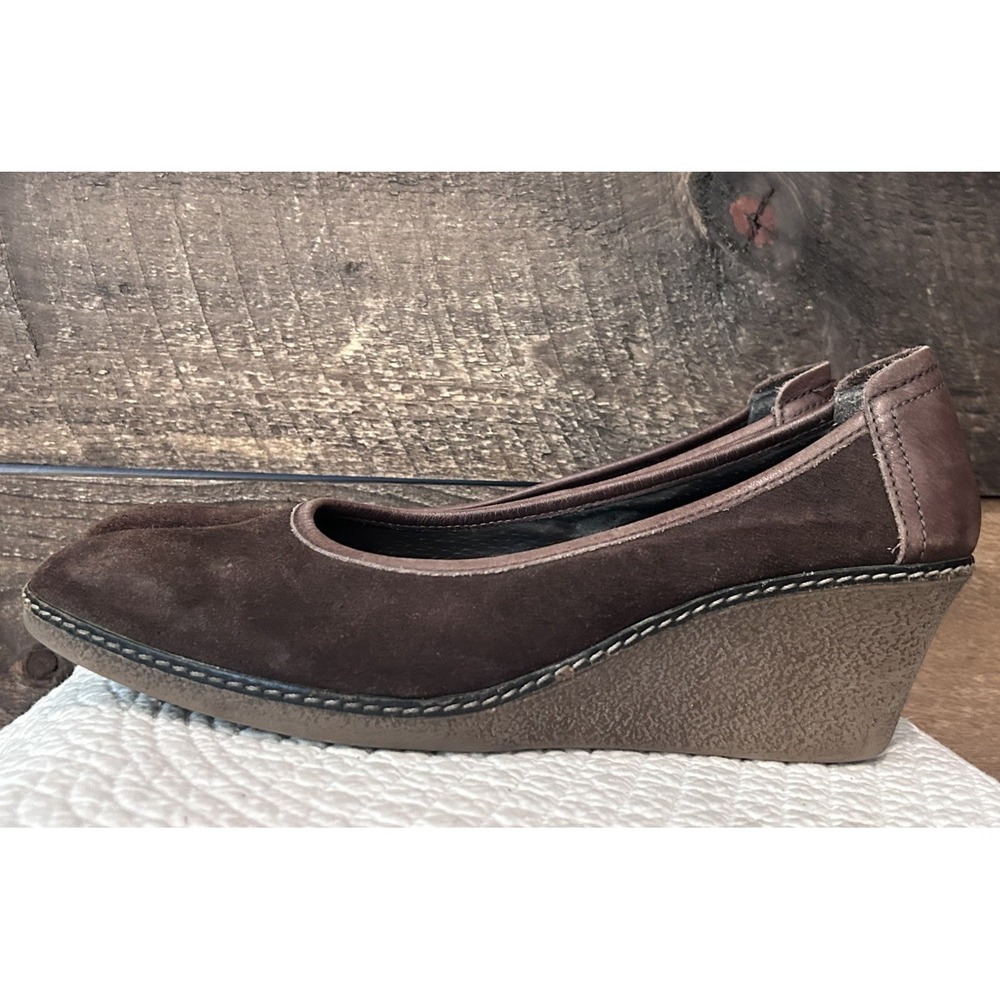 The Flexx Brown Suede Leather  Wedge‎ Shoe Sz 42 US 10